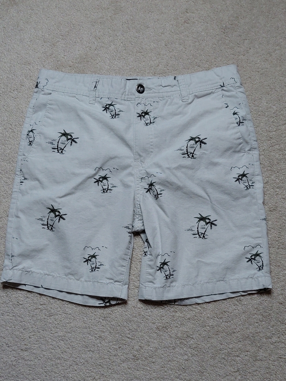 West 49 YouthWhite Palm-Print Cotton Shorts